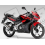 Honda CBR 125R 2009 - BLACK/RED VERSION DECALS (Compatible Product)