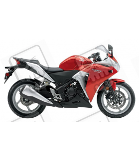 Honda CBR 250R 2011 - RED/SILVER VERSION DECALS (Compatible Product)
