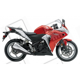 Honda CBR 250R 2011 - RED/SILVER VERSION DECALS