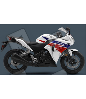 Honda CBR 250R 2013 - WHITE/RED/BLUE VERSION AUTOCOLLANT (Produit compatible)