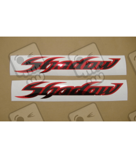 STICKER DEPOSITO HONDA SHADOW NEGRO/ROJO CROMADO (Producto compatible)