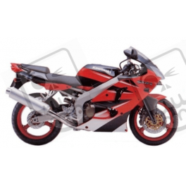 STICKER SET KAWASAKI ZX-6R AÑO 2000 ROJO