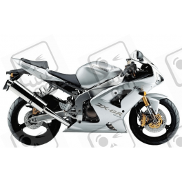 STICKER SET KAWASAKI ZX-6R AÑO 2004 PLATA