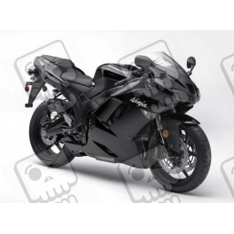 STICKER SET KAWASAKI ZX-6R AÑO 2007 NEGRO