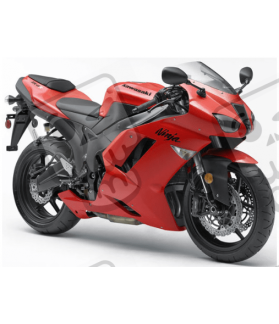 STICKER SET KAWASAKI ZX-6R YEAR 2007 RED (Compatible Product)