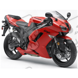 STICKER SET KAWASAKI ZX-6R AÑO 2007 ROJO