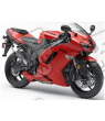STICKER SET KAWASAKI ZX-6R AÑO 2007 ROJO