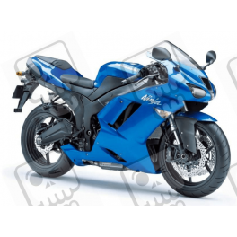 STICKER SET KAWASAKI ZX-6R AÑO 2008 AZUL