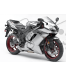 STICKER SET KAWASAKI ZX-6R AÑO 2008 PLATA