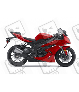 STICKER SET KAWASAKI ZX-6R YEAR 2010 RED (Compatible Product)