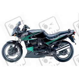 AUTOCOLLANT KIT KAWASAKI GPZ 500S YEAR STICKERS KIT KAWASAKI GPZ 500S YEAR 2000 BLACK GREEN