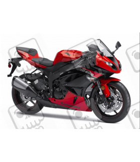 STICKER SET KAWASAKI ZX-6R YEAR 2012 RED (Compatible Product)