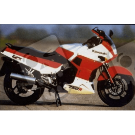 STICKERS KAWASAKI GPX-750R YEAR 1987 RED-WHITE
