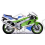 ADESIVI KAWASAKI ZXR750 NINJA 1991 GREEN WHITE BLUE VERSION USA (Prodotto compatibile)