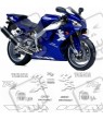 YAMAHA YZF R1 YEAR 1998-2001 ADESIVOS