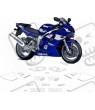 YAMAHA YZF R6 1999-2001 AUTOCOLLANT
