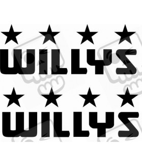 JEEP WILLYS DECALS X2 (Compatible Product)