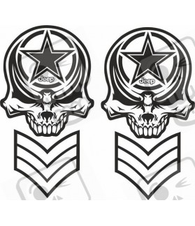 JEEP Army Skull AUFKLEBER X2