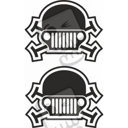 JEEP SKULL DECALS X2