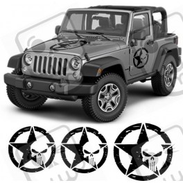 JEEP Wrangler "Punisher" Bonnet & Doors AUFKLEBER X2