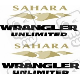 JEEP "Sahara Wrangler Unlimited" DECALS X2