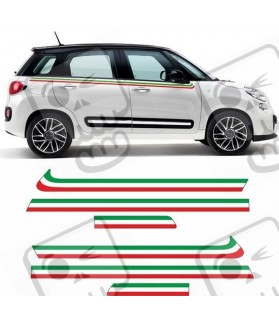Fiat 500L Italian flag Panel fit Side Stripes AUFKLEBER