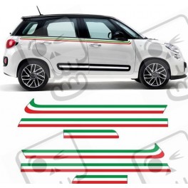 Fiat 500L Italian flag Panel fit Side Stripes ADESIVI