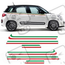 Fiat 500L Italian flag Panel fit Side Stripes DECALS