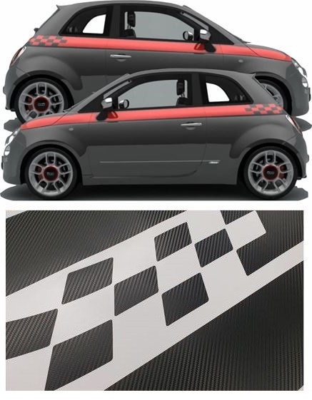 Profil Adhésif - Fiat - 500 Abarth - Rouge - 3 mm x 300 cm - Souple et Élastique - Auto