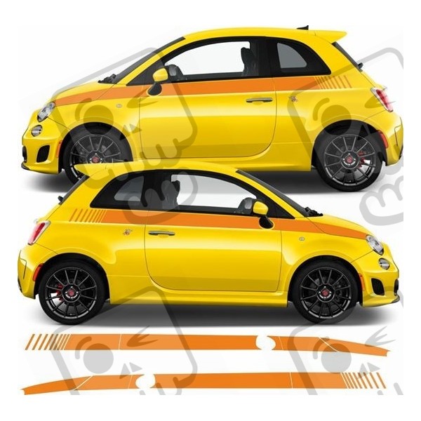 Aufkleber Auto Seitenstreifen Passend Für Fiat 500 ABARTH Seitenaufkleber
