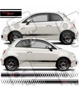 Fiat 500 sport Stripes AUTOCOLLANT (Produit compatible)