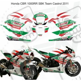 ADHESIVOS HONDA CBR 1000RR YEAR 2011 Team Castrol superbike