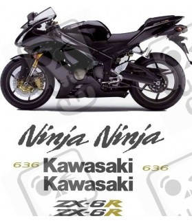 STICKER SET KAWASAKI ZX-6R Ninja YEAR 2005 - 2006 (Compatible Product)