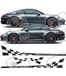 Porsche 992 "Black Edition" chequer Stripes AUTOCOLLANT