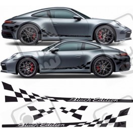 Porsche 992 "Black Edition" chequer Stripes AUTOCOLLANT