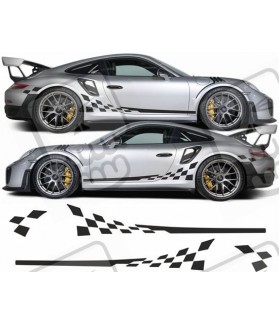 Porsche 991 checker side Stripes / Stickers DECALS