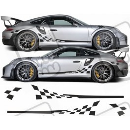 Porsche 991 checker side Stripes / Stickers ADESIVI