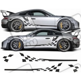 Porsche 991 checker side Stripes / Stickers ADHESIVOS