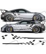 Porsche 991 checker side Stripes / Stickers AUFKLEBER