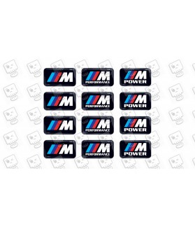 BMW M GEL Stickers decals x12