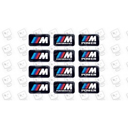 BMW M GEL Stickers decals x12