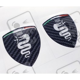 Alfa Romeo gel wing Badges 100mm adhesivos