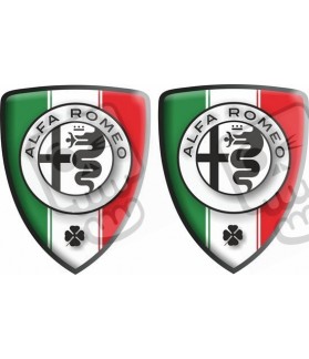 Alfa Romeo gel wing Badges 80mm Stickers decals (Compatible Product)