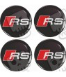 AUDI RS Wheel centre Gel Badges Adesivi x4