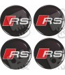 AUDI RS Wheel centre Gel Badges adesivos x4