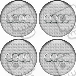 AUDI Wheel centre Gel Badges Adesivi x4