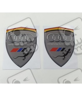 Audi Quattro Wing Panel Badges 80mm adesivos