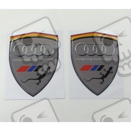 Audi Quattro Wing Panel Badges 80mm Adesivi