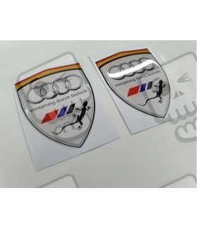 Audi Quattro Wing Panel Badges 80mm Adesivi (Prodotto compatibile)