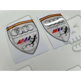 Audi Quattro Wing Panel Badges 80mm Autocollant
